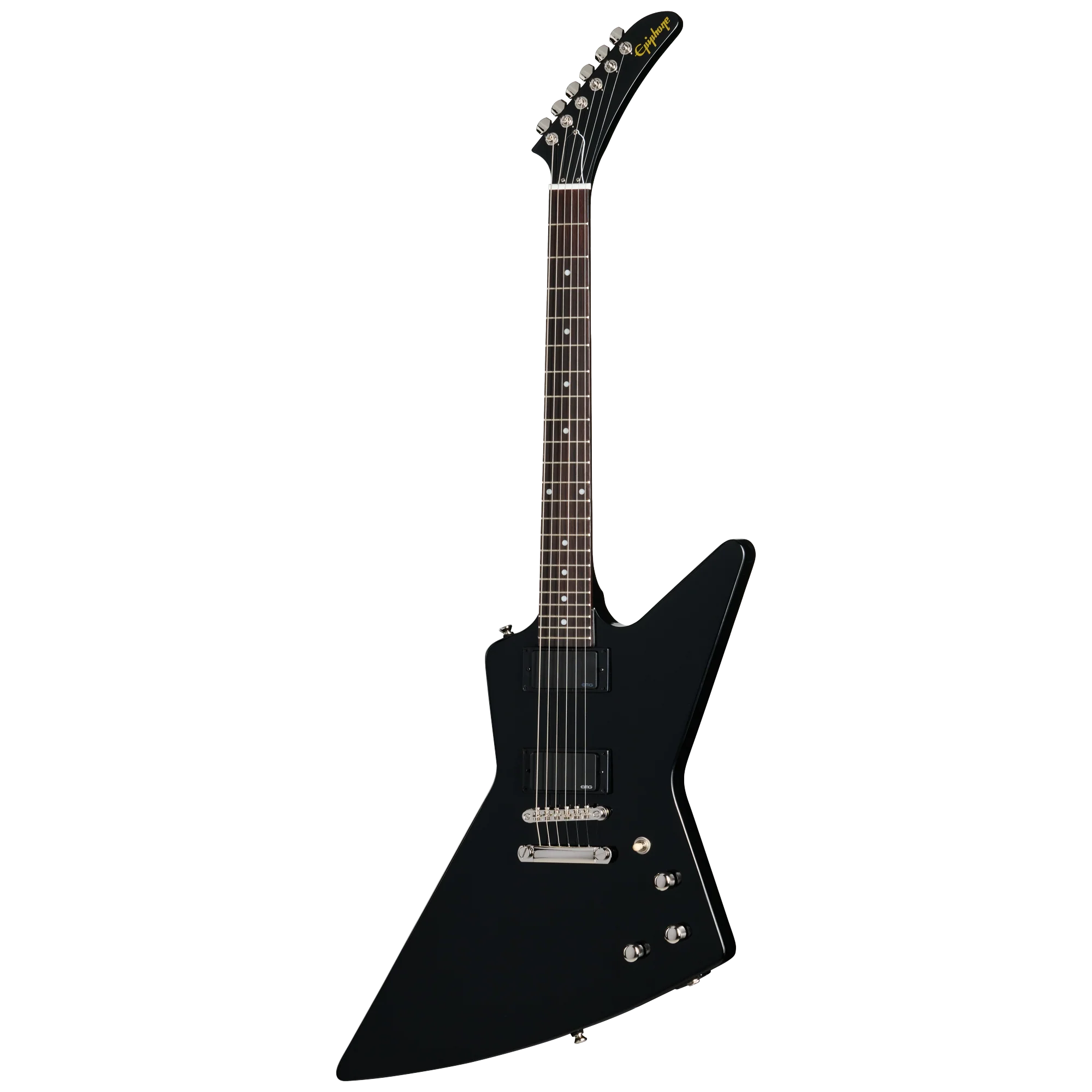 Epiphone Explorer 80s EMG, Ebony, Exclusive 3 Epiphone Explorer 80s EMG, Ebony, Exclusive