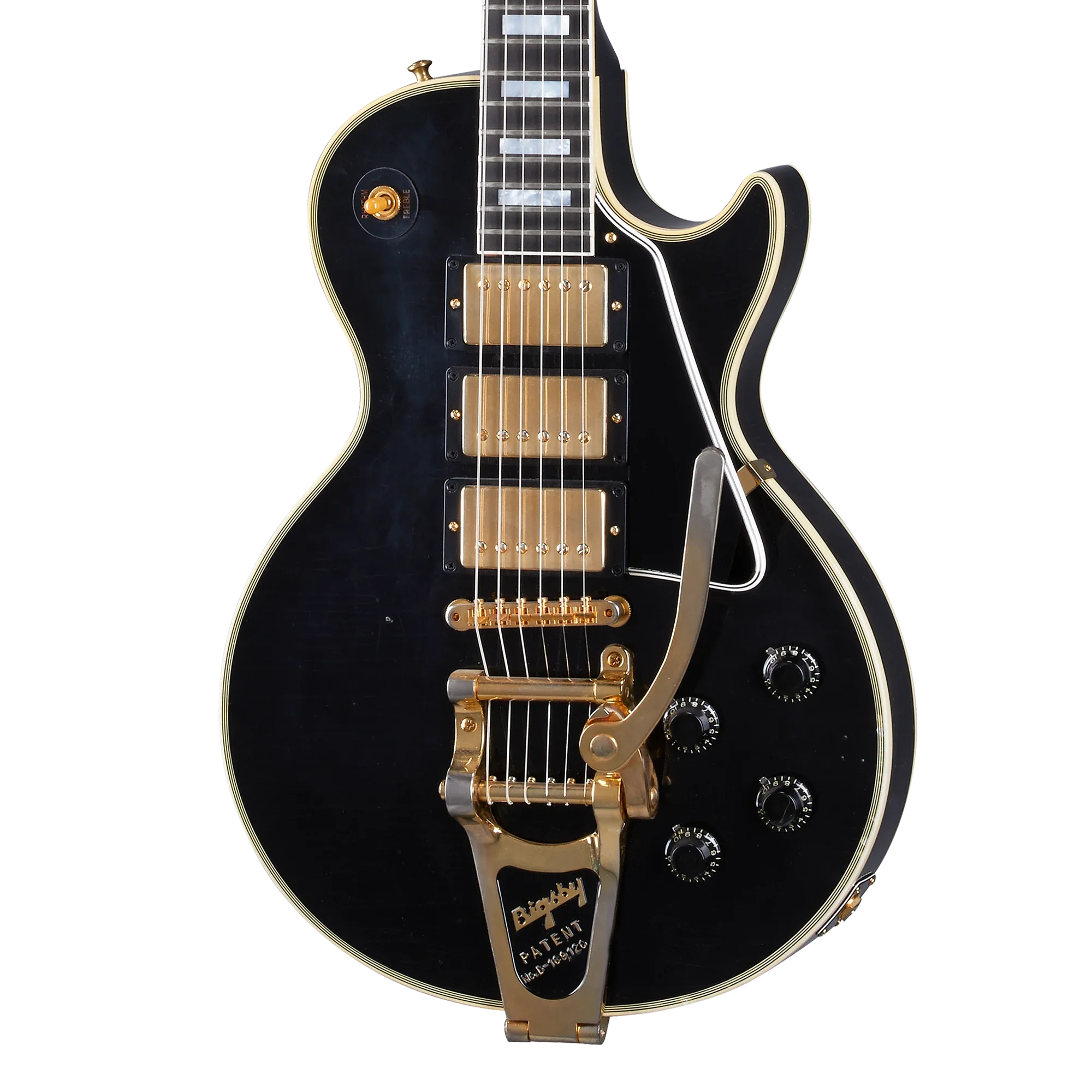 Gibson Custom 1957 Les Paul Custom Reissue 3-Pickup Bigsby, Light Aged, Ebony