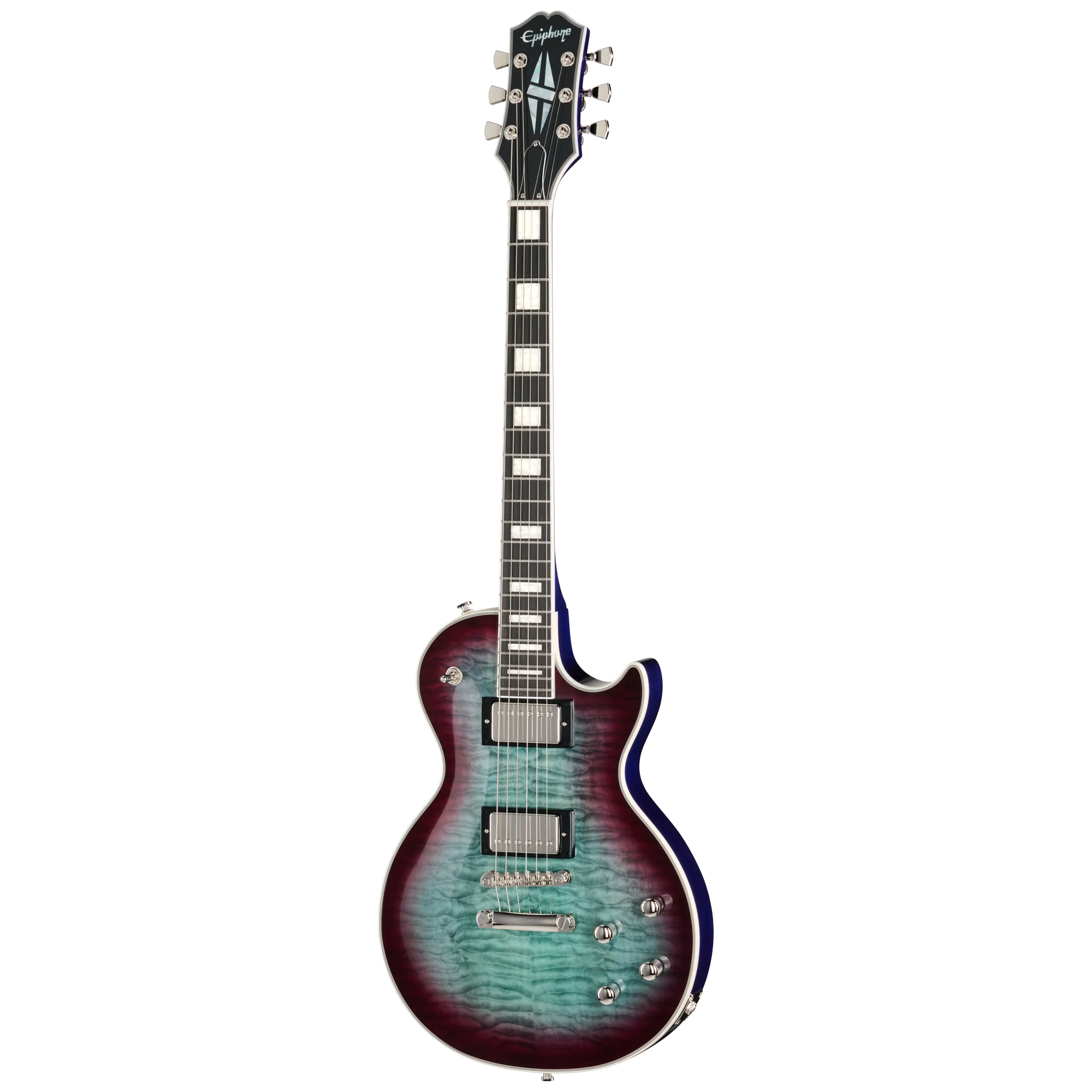 Epiphone Les Paul Custom Modern Quilt, Blueberry Burst, Exclusive 3 Epiphone Les Paul Custom Modern Quilt, Blueberry Burst, Exclusive