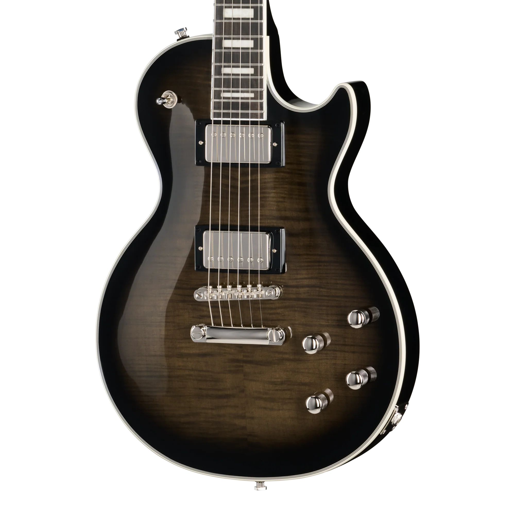 Epiphone Les Paul Custom Modern Figured, Translucent Ebony Burst, Exclusive