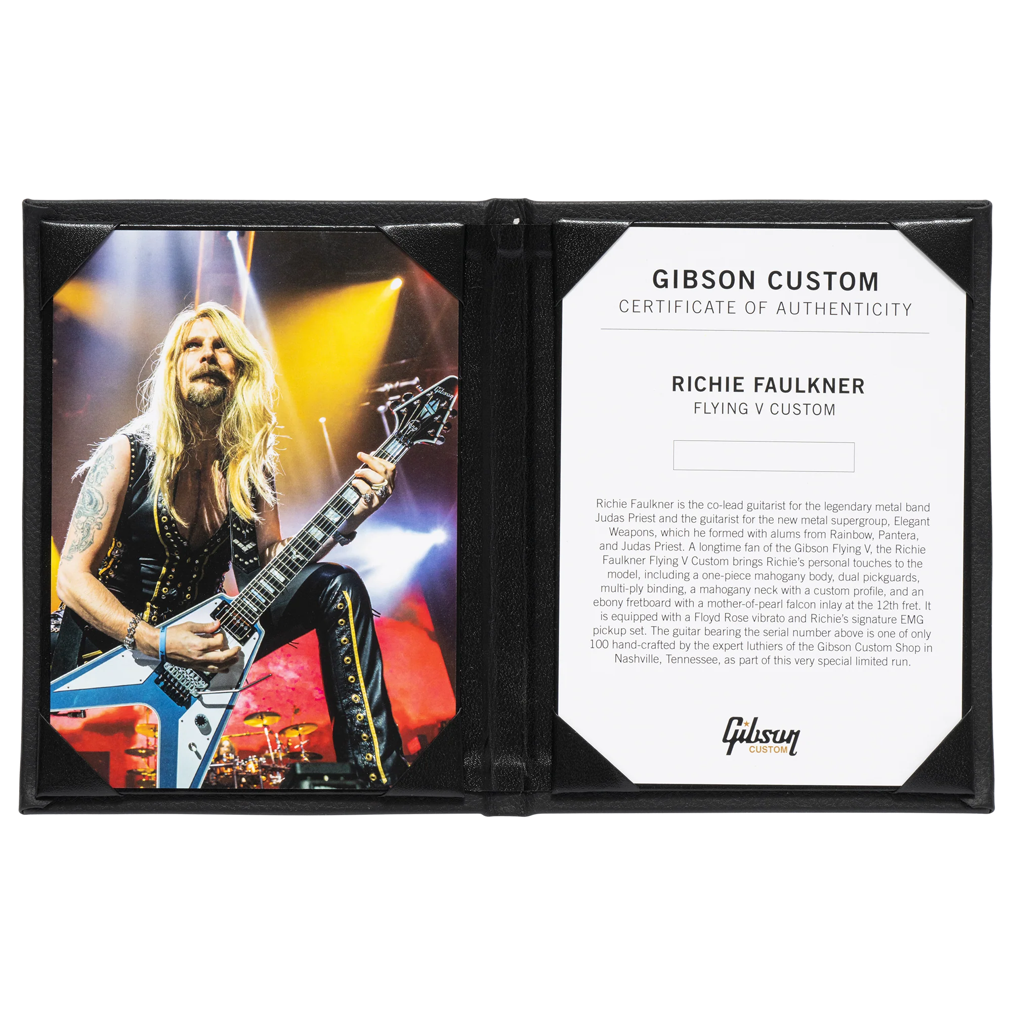 Gibson Custom Richie Faulkner Flying V Custom, Pelham Blue 12 Gibson Custom Richie Faulkner Flying V Custom, Pelham Blue